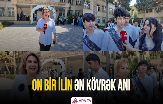 Bakıda 45 nömrəli məktəb məzunlarını yola saldı - Sonuncu zəng çalındı
                                                