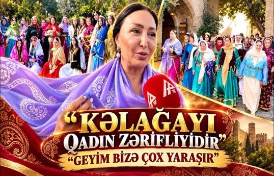 Bakının mərkəzində kəlağayı ilə yürüş keçirilib
                                                