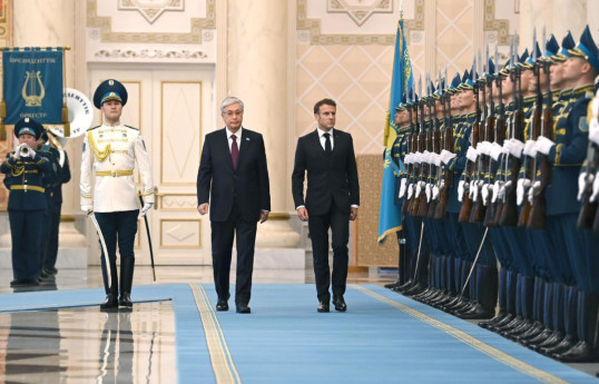 دیدار مکرون و توکایف در قزاقستان