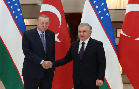 دیدار اردوغان با شوکت میرضیایف در تاشکند