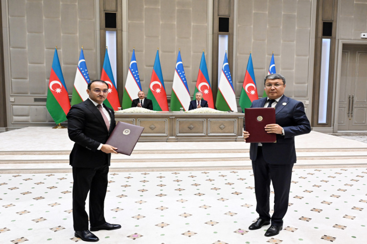 موافقتنامه اتحاد بین آذربایجان و ازبکستان امضا شد - عکس 