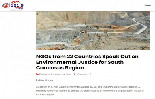 گزارش رادیو دولتی نیجریه در مورد خطر نقض تعهدات زیست محیطی ارمنستان برای جهان