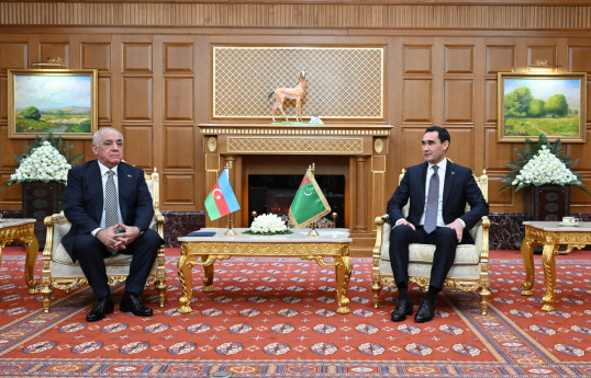 دیدار علی اسدوف با رئیس جمهور ترکمنستان در عشق آباد