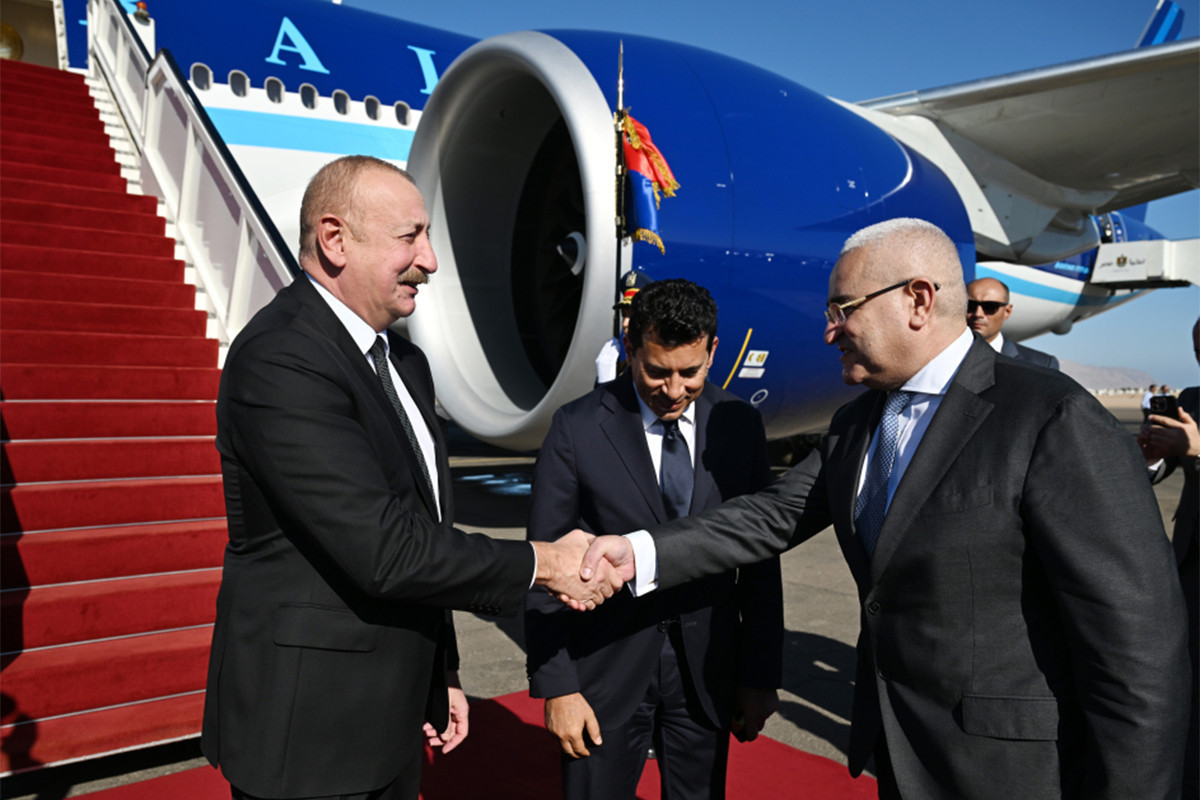 الهام علی‌اف، رئیس جمهور آذربایجان، برای یک سفر کاری به مصر سفر کرد