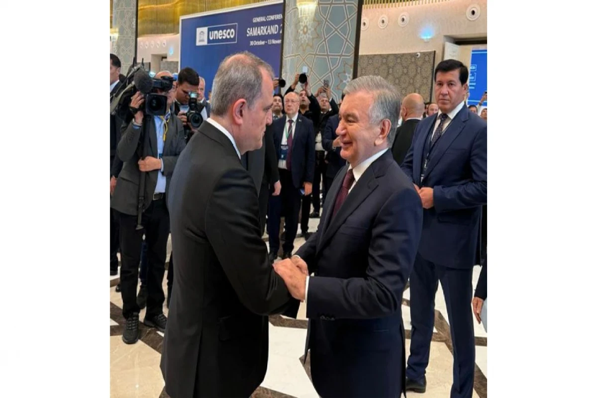 دیدار جیحون بایراموف با شوکت میرضیایف در سمرقند