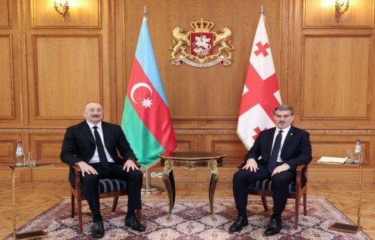دیدار خصوصی رئیس جمهور آذربایجان با میخائیل کاولاشویلی، رئیس جمهور گرجستان