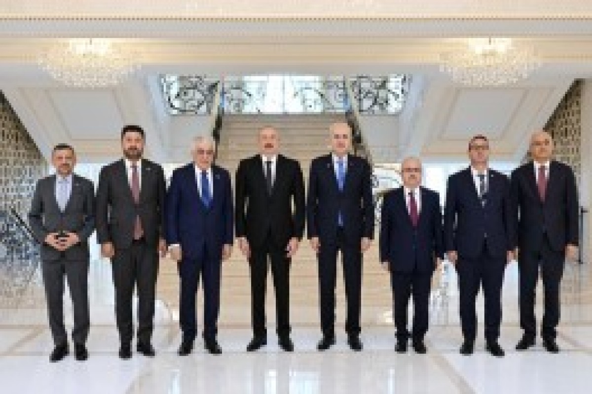 رئیس جمهور الهام علی اف، هیئتی به سرپرستی رئیس مجلس ترکیه را به حضور پذیرفت