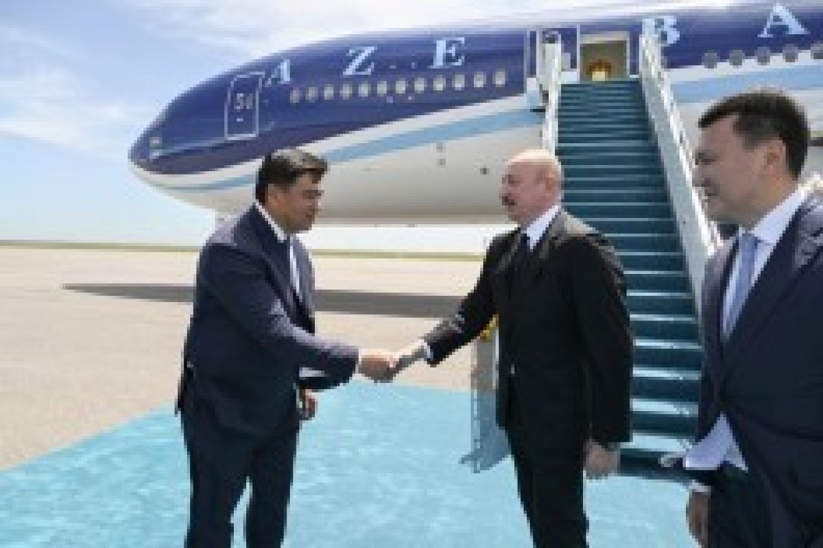 رئیس‌جمهور الهام علی‌اف برای یک سفر کاری وارد قزاقستان شد