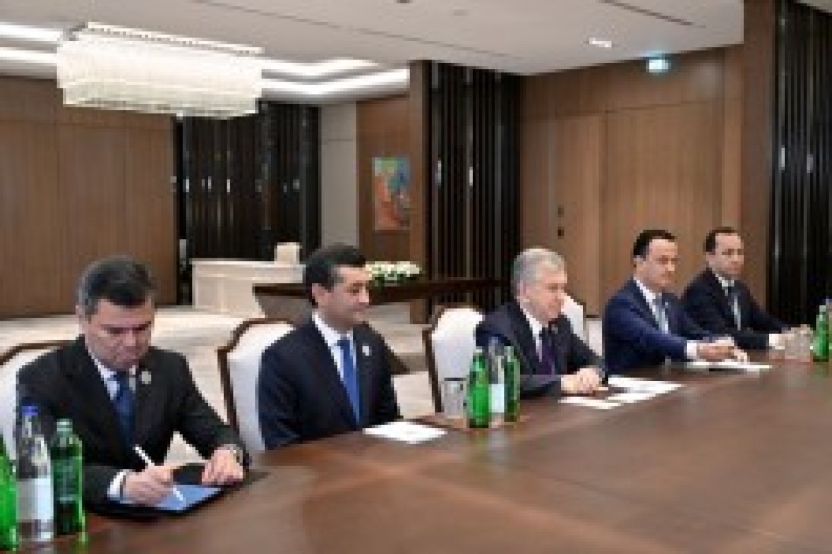 دیدار رئیس جمهور الهام علی اف با شوکت میرضیایف